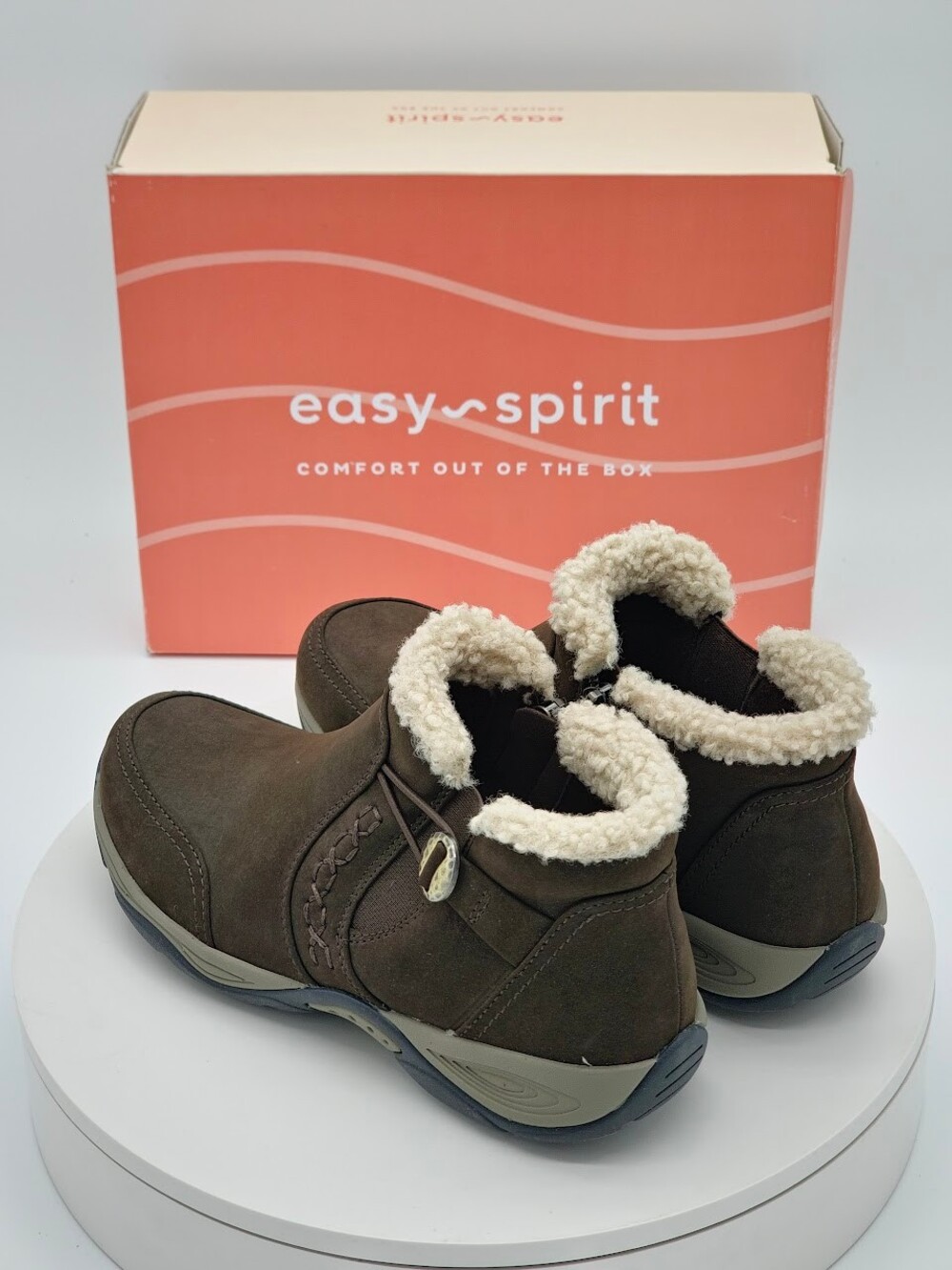 Easy Spirit Erique8 Dark Brown Faux Fur Ankle Boots Women’s Size 7.5 NEW - Picture 5 of 10